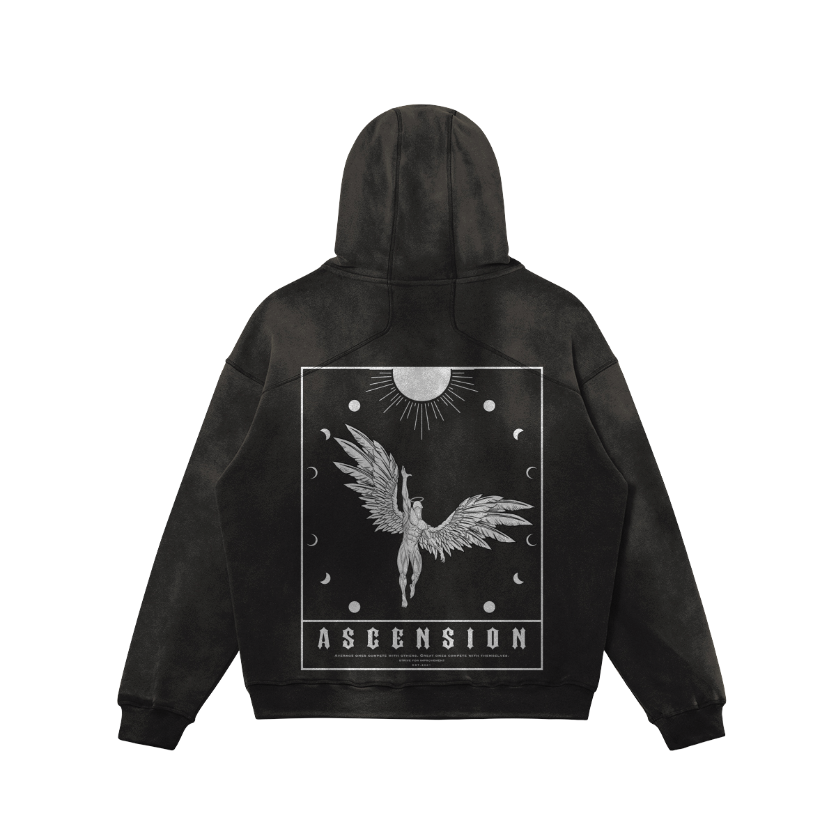 ASCENSION "PREMIUM" SUN FADED HOODIE ( OVERSIZED )